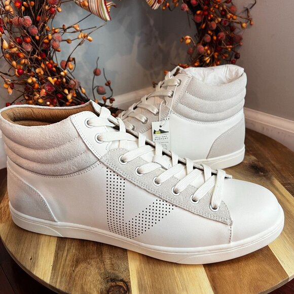 Vionic Malcom High Top Men's Supportive Sneaker Sz 11 White Leather - Picture 1 of 10